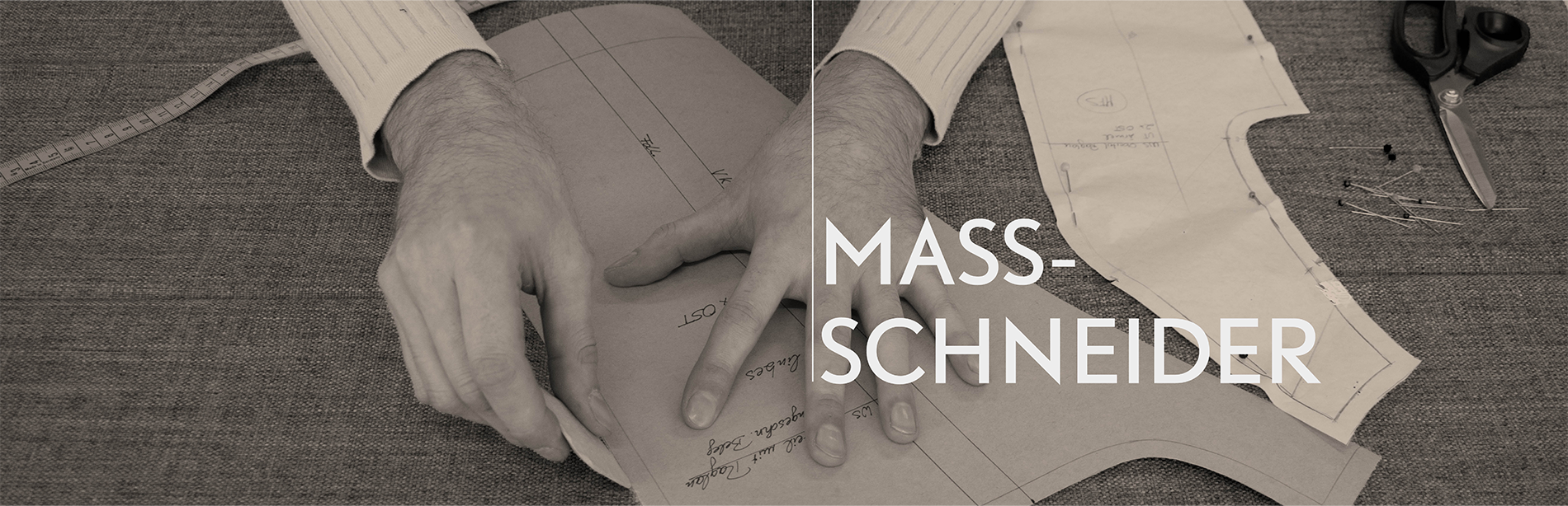 Hände die ein Schnittmuster abstecken